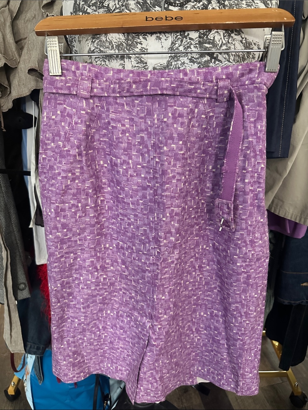 Marc Jacob’s Lavender Tweed Midi Skirt with Belt